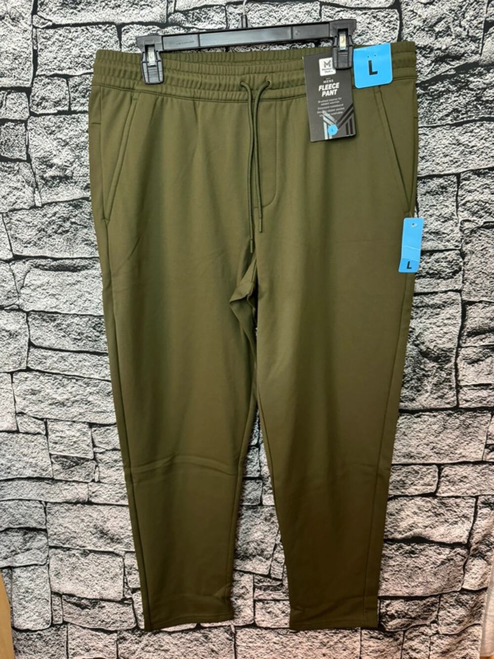 NWT Men’s Members Mark Green Fleece Pants - Large